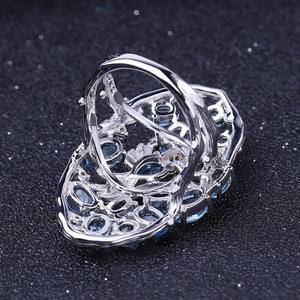 Anillos de Plata 925 con Incrustaciones de Cristal Azul de la Serie Vintage, Elegantes y de Alta Gama, Directamente del Fabricante, Disponibles en Stock - Product Image 3