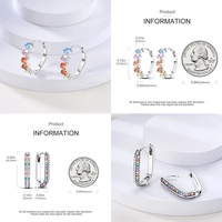 Boucles d'oreilles créoles en argent sterling 925 MULA originales, zircon, pierre naturelle, or rose, pour femmes, assorties à un mariage, cadeau pour femme, petite amie