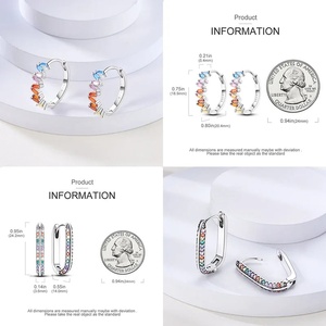 Pendientes <span class=keywords><strong>de</strong></span> Aro MULA Originales <span class=keywords><strong>de</strong></span> Plata <span class=keywords><strong>de</strong></span> Ley 925 con Circonita y Piedra Natural, Baño <span class=keywords><strong>de</strong></span> Oro Rosa, para Mujer, Regalo para Esposa, Novia, Boda - Product Image 6