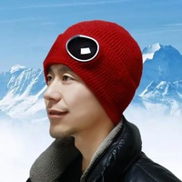 Bonnet tricoté chaud et doux avec revers pour sports de plein air, ski, homme et femme, bonnet d'hiver chaud coupe-vent, bonnet aviateur avec lunettes intégrées