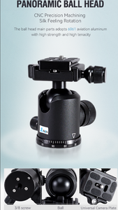 Mini <span class=keywords><strong>trépied</strong></span> professionnel portable en alliage d'aluminium avec tête sphérique à 360° pour caméras vidéo et numériques - Product Image 5