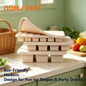 Silicone Cube Tray & Ice Cream Maker Mold Eco-Friendly Food Grade <b>Storage</b> with Freezer Safe Design - Product Image 1