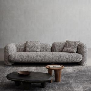 Sofá de Tela Moderno Japandi, Sofá Nórdico Minimalista para Sala de Estar, Sofá Curvo para Villa, Hotel, Apartamento - Product Image 1
