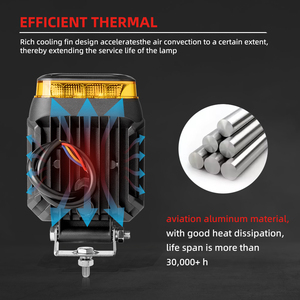 4,5 pulgadas 14W 10-90V Tractor faro Theavy equipo camión LED luz de trabajo con luz de advertencia - Product Image 6