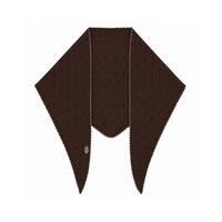 Écharpe triangulaire en laine 100% tricotée pour femmes, double usage avec dentelle ajourée, artistique et élégante, convient comme foulard coréen