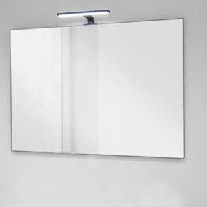 Miroirs de salle de bain KUBIKA 105 CM, design minimaliste mural réglable avec cadre argenté et éclairage LED VITO - Product Image 1