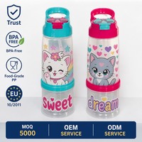 Bouteille de rangement personnalisable pour boissons et collations pour enfants, en plastique, avec couvercle 3D, pour usage extérieur et sportif, de qualité alimentaire, réutilisable, écologique, à boire directement