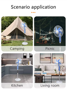 Qinyang Ventilateur solaire domestique à double usage de 16 pouces avec hauteur réglable 3 vitesses et éclairage LED <span class=keywords><strong>Charge</strong></span> USB IP65 pour <span class=keywords><strong>jardin</strong></span> - Product Image 5