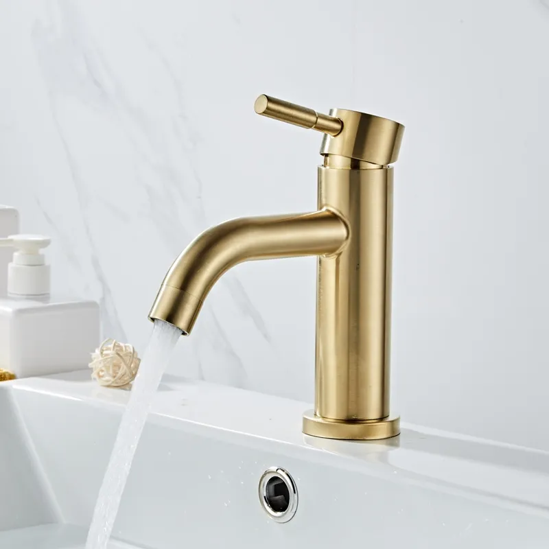 Tap Modern Style Golden Bathroom Faucet Hot and Cold Water-water Jet Basin Faucet Manufacturer Wholesale New Mixing Faucet Hotel