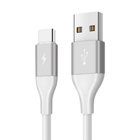 Kabel USB A ke Tipe C TPE Karet Lunak Pengisian Cepat Transfer Data Kabel Multi Warna Kabel Charger USB Tipe-C untuk Smartphone