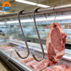 Crochet en S pour abattoir en acier inoxydable 304 résistant à <span class=keywords><strong>la</strong></span> corrosion, pour accrocher les carcasses de bœuf, porc, agneau - Prix usine personnalisé - Product Image 1