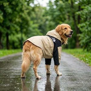 Outdoor Tactical <strong>Dog</strong> Rain Jacket Black &amp; Khaki 4-Legged Windproof <strong>Coat</strong> for <strong>German</strong> <strong>Shepherd</strong> Waterproof for Rainy Day <strong>Dog</strong> Cloth - Product Image 3