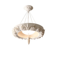 Lustre en plâtre sculpté de designer français, lumière vintage de luxe pour restaurants et palais LJ