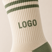 Chaussettes en coton à logo personnalisé, rayées, vente en gros, OEM, respirantes, chaussettes de sport personnalisées pour l'extérieur
