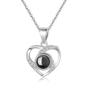 Collar con Proyección de Te Amo en 100 <span class=keywords><strong>Idiomas</strong></span>, Colgante de Corazón con Mensaje Oculto, Joyería Romántica para Parejas, Regalo de San Valentín - Product Image 5
