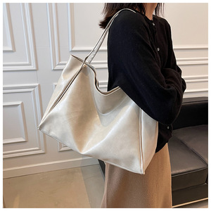 Sacs à main vintage pour femmes en <span class=keywords><strong>cuir</strong></span> PU <span class=keywords><strong>souple</strong></span>, sacs à main décontractés pour femmes de <span class=keywords><strong>grande</strong></span> capacité, sacs à main simples de couleur unie pour femmes - Product Image 3