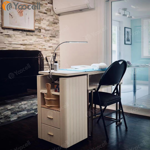 Yoocell Offre Spéciale couleur en option mesa para <span class=keywords><strong>manucure</strong></span> table à ongles bureau double face <span class=keywords><strong>marbre</strong></span> <span class=keywords><strong>effet</strong></span> ongles tech bureau table et chaise ensemble - Product Image 2