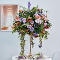Vente flash : Arrangement floral de grande taille en rose artificielle de 50 cm, 60 cm, 70 cm, 80 cm, centre de table pour mariage, boule de fleurs blanches en soie