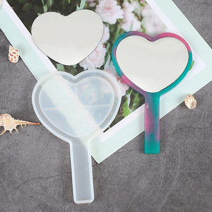 INTODIY en forma de corazón cuadrado Circular espejo molde de silicona hecho a mano espejo lente combinación molde de silicona - Product Image 2