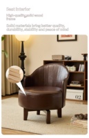 Fauteuil de salon rotatif en bois massif avec mousse haute densité pour salon et chambre à coucher, design minimaliste moderne