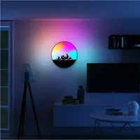 Ihomemix 30cm rgb 빙산 led 장식 밤 빛 현대 벽 램프 실내 침실 달 벽 램프