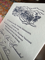 Cartes de visite personnalisées haut de gamme, impression typographique, papier coton texturé gaufré, invitations de mariage
