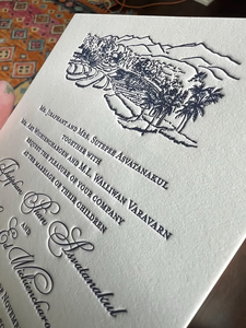 Tarjetas de Visita Personalizadas de Primera Calidad, Impresión Tipográfica, Papel de Algodón Texturizado con Relieve, Invitaciones de Boda - Product Image 3