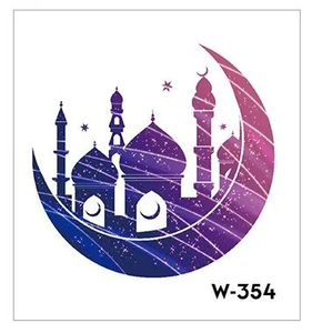 10 pièces Festival lune château temporaire <span class=keywords><strong>tatouage</strong></span> autocollants différents Ramadan Karim Eid Mubarak conceptions pour les décorations de fête - Product Image 2