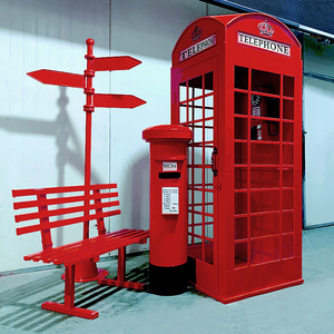 जीवन का आकार विंटेज साउंडप्रूफ टेलीफोन बूथ कार्यालय लाल सार्वजनिक लंदन फोन बूथ बिक्री के लिए - Product Image 4