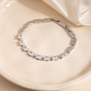 Sweet Sugar Cube <b>Bracelet</b> Gold Colored Zircon Gemstone Claw Setting Party Jewelry - Product Image 4