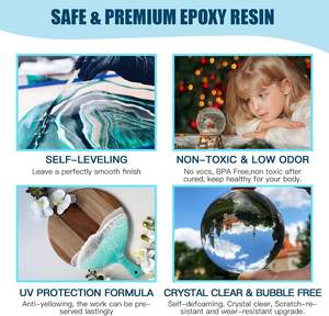 Kit di resina epossidica 1:1 trasparente da 1 gallone forte resina artistica Anti-ingiallimento adatta per la fusione da te - Product Image 3
