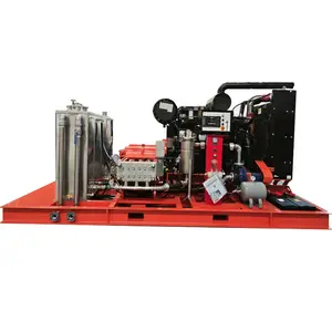 1500bar blaster diesel ultra high pressure water blasting pipe cleaning machine for condensers, heat exchangers descaling