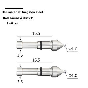Misura misura alta precisione M-value Styli sfera in metallo duro punti micrometro ingranaggio incudini ingranaggio modulo stili Pitch sonde - Product Image 4