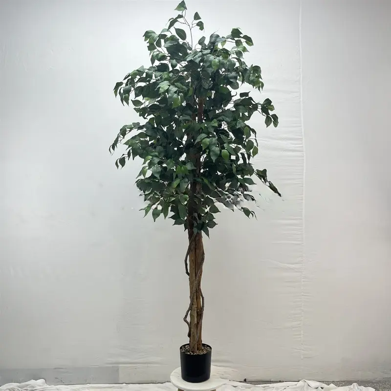 160/180/210 cm moderno nórdico Oriental árbol costero gran hoja artificial planta de árbol de baniano artificial para la venta