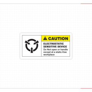 Adhesivo de Señalización de Área Libre de Electricidad Estática, con Acabado Mate, Resistente al Agua, para Dispositivos Sensibles a la Electrónica Estática - Product Image 1