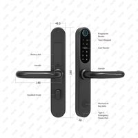 Serrure intelligente IP65 pour Google Assistant, antivol, ignifuge, en acier inoxydable 304, avec poignée à double roulement ANSI européenne