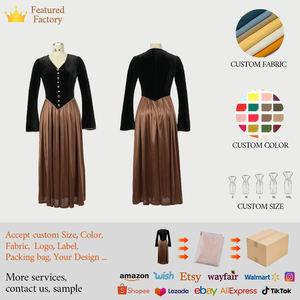 Zyht 21563 האביב החדש האביב החורף רטרו אופנה מקסי קטיפה קו אלגנטי ארוך נשים ורוד שחור חרוזים שמלה - Product Image 4