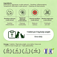 Complément Herbal Apaisant pour la Peau des Animaux : Extrait de Pourpier et de Pissenlit pour Soulager les Démangeaisons et Apaiser les Croûtes – Bien-être de la Barrière Cutanée pour Chiens et Chats