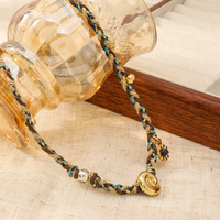 Collier vintage fait main tissé plaqué or 18 carats style bohème collier clavicule en acier pour femmes