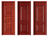Porte intérieure moderne en mélamine moulée rouge, résistante aux rayures, pour chambre, entrée de villa, usage résidentiel et hôtelier à Dubaï