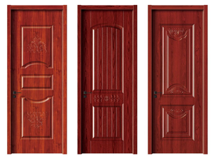 Puerta Interior Moderna de Melamina Roja Moldeada, Resistente a los Arañazos, para Dormitorio, Entrada, Uso en Villas, Residencias y Hoteles en Dubái - Product Image 2