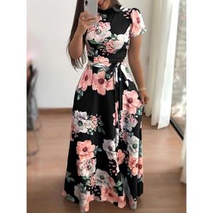 <span class=keywords><strong>Abito</strong></span> Casual <span class=keywords><strong>Lungo</strong></span> Stile Europeo e Americano Autunno/Inverno 2026 con Stampa Floreale e Dettagli in Pizzo - Product Image 4