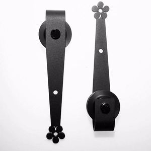 Modern Style Brass Steel Barn Door Hardware 7FT/7.5FT/9FT Satin Black Sliding Barn Door Plum Flow Shaped Track Outdoor Bedroom - Product Image 6