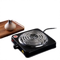 Plaque chauffante portable à serpentin simple 1000W 2000W avec contrôle de température par bouton, en acier inoxydable, pour comptoir, maison et camping-car