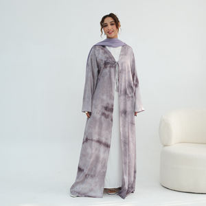 Mexizo Nuova Abaya 2026 Ramadan Abito Musulmano da Donna con Fiocco Stampato a Marmo <span class=keywords><strong>Abbigliamento</strong></span> Islamico Femminile Modesto Abaya Aperto - Product Image 5
