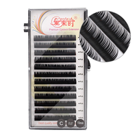 ASUSO - Extensiones de Pestañas Postizas Hechas a Mano, Veganas, de Pelo Sintético, Color Negro Natural, Volumen Natural, Rizo Individual, Largas