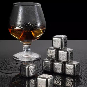 Cubitos de Hielo Reutilizables de Acero Inoxidable de Grado Alimenticio para Enfriar Whisky, Cola, Vino y Bebidas, Ecológicos, para <span class=keywords><strong>Bar</strong></span> y Hogar, con Clip - Product Image 1