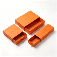 Boîte cadeau personnalisée orange avec ruban, impression de logo, emballage rigide en carton pour bijoux, vêtements, cosmétiques de boutique