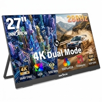 Moniteur de jeu portable 27 pouces 4K 120Hz, moniteur portable double mode, IPS 500 nits HDR, haut-parleurs intégrés