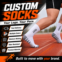 Chaussettes de sport confortables à logo personnalisé, respirantes, à séchage rapide, à rayures sur le bas, chaussettes athlétiques pour hommes, chaussettes de course personnalisées